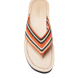 GABRIELA HEARST - Clemence Crochet Flip Flop in Tonic Orange Multi Cotton