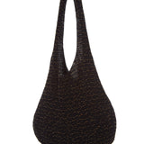 GABRIELA HEARST - Hedone Knit Hobo Bag in Black & Gold Beaded Cashmere