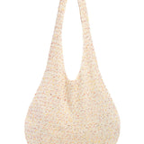 GABRIELA HEARST - Hedone Knit Hobo Bag in Ivory Multi Beaded Cashmere