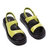 Elleme - Gemini Puffy Slingback Lime/Black