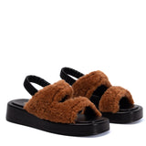 Elleme - Gemini Shearling Slingback Teddy Caramel