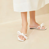 Roeffler Randall - Hadley White Bow Sandal