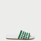 Roeffler Randall - Henri Green/White Crochet Raffia Sandal