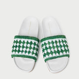 Roeffler Randall - Henri Green/White Crochet Raffia Sandal