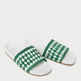 Roeffler Randall - Henri Green/White Crochet Raffia Sandal