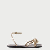 Roeffler Randall - Henriette Champagne Leather Bow Sandal