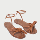 Roeffler Randall - Henriette Timber Leather Bow Sandal