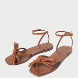 Roeffler Randall - Henriette Timber Leather Bow Sandal