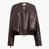 Khaite - Hewit Jacket in Dark Brown Leather