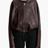 Khaite - Hewit Jacket in Dark Brown Leather