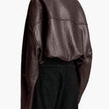 Khaite - Hewit Jacket in Dark Brown Leather