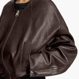 Khaite - Hewit Jacket in Dark Brown Leather