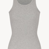 ETERNE - High Neck Fitted Tank Heather Grey