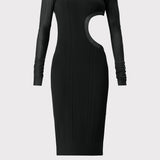 Herve Leger - HERVÉ LÉGER X LAW ROACH SHEER LAYERED CUTOUT MIDI DRESS