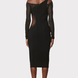 Herve Leger - HERVÉ LÉGER X LAW ROACH SHEER LAYERED CUTOUT MIDI DRESS