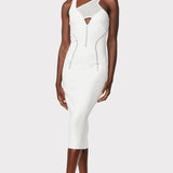 Herve Leger - HERVÉ LÉGER X LAW ROACH LAYERED SHEER INTARSIA MIDI DRESS