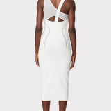 Herve Leger - HERVÉ LÉGER X LAW ROACH LAYERED SHEER INTARSIA MIDI DRESS