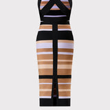 Herve Leger - HERVÉ LÉGER X LAW ROACH STRIPED BANDAGE MIDI DRESS