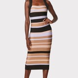 Herve Leger - HERVÉ LÉGER X LAW ROACH STRIPED BANDAGE MIDI DRESS