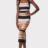 Herve Leger - HERVÉ LÉGER X LAW ROACH STRIPED BANDAGE MIDI DRESS