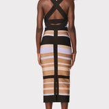 Herve Leger - HERVÉ LÉGER X LAW ROACH STRIPED BANDAGE MIDI DRESS