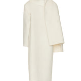 Helsa - Oversized Coat With Detachable Scarf in Ivory