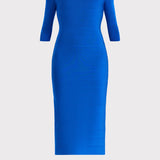 Herve Leger - NOTCHED BATEAU MIDI DRESS