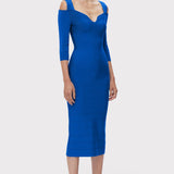 Herve Leger - NOTCHED BATEAU MIDI DRESS