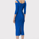 Herve Leger - NOTCHED BATEAU MIDI DRESS