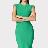 Herve Leger - MILANO CAP SLEEVE MIDI DRESS