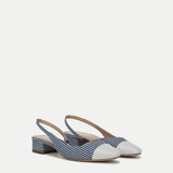 Veronica Beard - Cecile Denim Cap-Toe Slingback