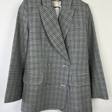 Zimmermann Grey, Black Check Double Breasted Jacket and Tailored Belted Trousers Set Size 0 (UK 6)