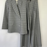 Zimmermann Grey, Black Check Double Breasted Jacket and Tailored Belted Trousers Set Size 0 (UK 6)