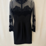 Ermanno Scervino Black Lace and Tulle Long-Sleeve Midi Dress Size IT 42 (UK 10)