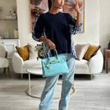 Hermès Birkin 30cm Retourne Bag in Bleu Atoll Epsom Leather and Gold Hardware