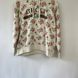 Gucci Ivory Floral Oversized Hoodie with Logo Print Size S (UK 8)