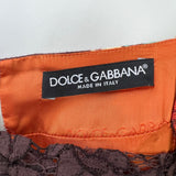 Dolce & Gabbana Brown, Orange Yellow Floral  Printed Midi Dress with Embellished Waistline Detail Size IT 44 (UK 12)