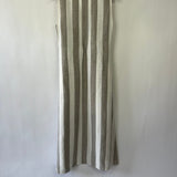 Loro Piana White Grey Stripe Linen Sleeveless Maxi Dress Size FR 42 ( UK 14)