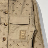 Ermanno Scervino Beige Cropped Embroidered Jacket with Logo Detail Size IT 40 (UK 8)