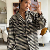 Anine Bing Brown & Black Houndstooth Jacket Size XS (UK 6)