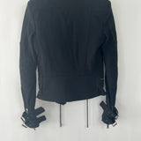 Balmain Black Jersey Knit Biker Jacket Size FR 36 (UK 8)