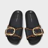 Roeffler Randall - Iris Black/Cacao Flat Sandal