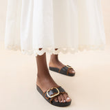 Roeffler Randall - Iris Black/Cacao Flat Sandal