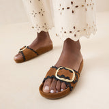 Roeffler Randall - Iris Cacao Flat Sandal