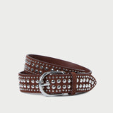 Roeffler Randall - Isaac Espresso/Silver Studded Belt