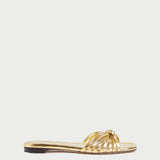 Roeffler Randall - Izzie Gold Leather Knot Sandal