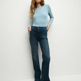 Veronica Beard - Crosbie Patch-Pocket Slim Wide-Leg Jean