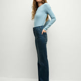 Veronica Beard - Crosbie Patch-Pocket Slim Wide-Leg Jean