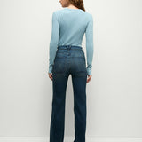 Veronica Beard - Crosbie Patch-Pocket Slim Wide-Leg Jean