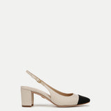 Veronica Beard - Cecile Raffia Cap-Toe Slingback Pump